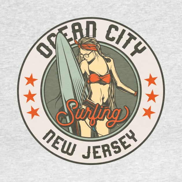 Vintage Surfing Badge for Ocean City, New Jersey by SLAG_Creative